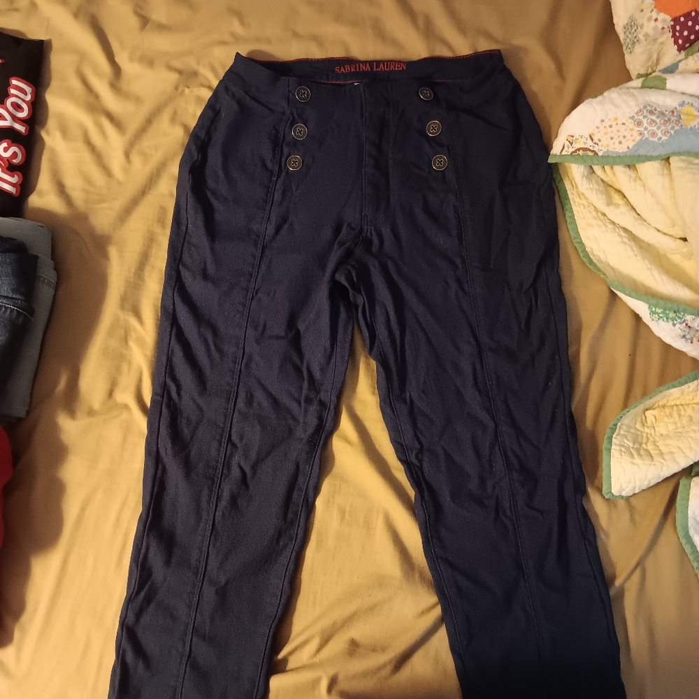 Navy Blue Straight Leg Pants
